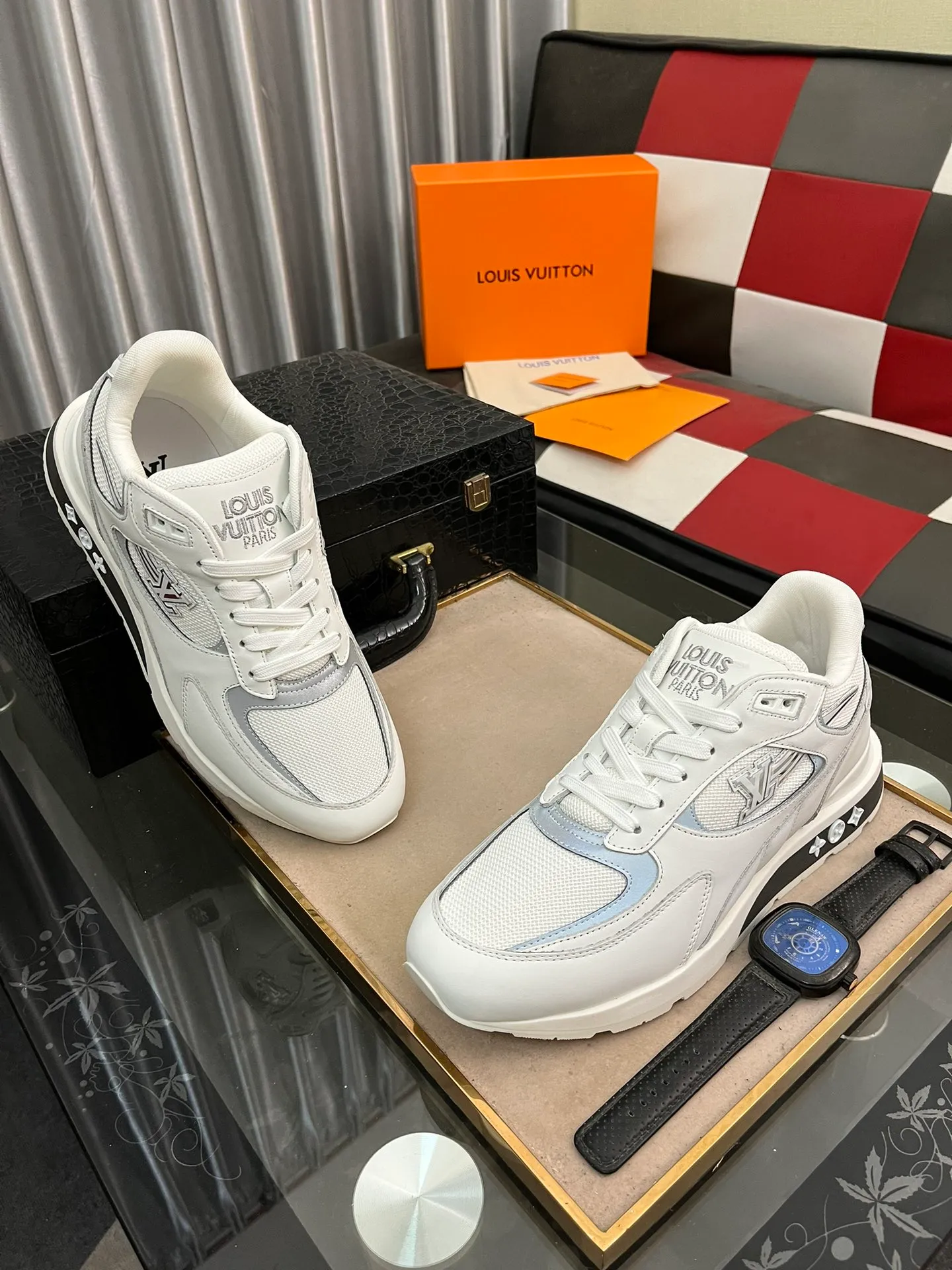 Men's Men's Shoes 💰660⌚️⌚️【LOUIS VUITTON) New 🍀LV Louis Vuitton*——LV classic dad shoes trendy shoes! Made of imported original soft calf leather, imported fly woven lining. Original wear-resistant rubber outsole! High quality products! Code number: 38-44